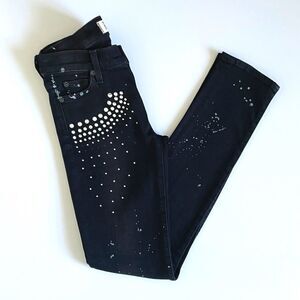 Elizabeth and James skinny black jeans with rhinestones size 26
